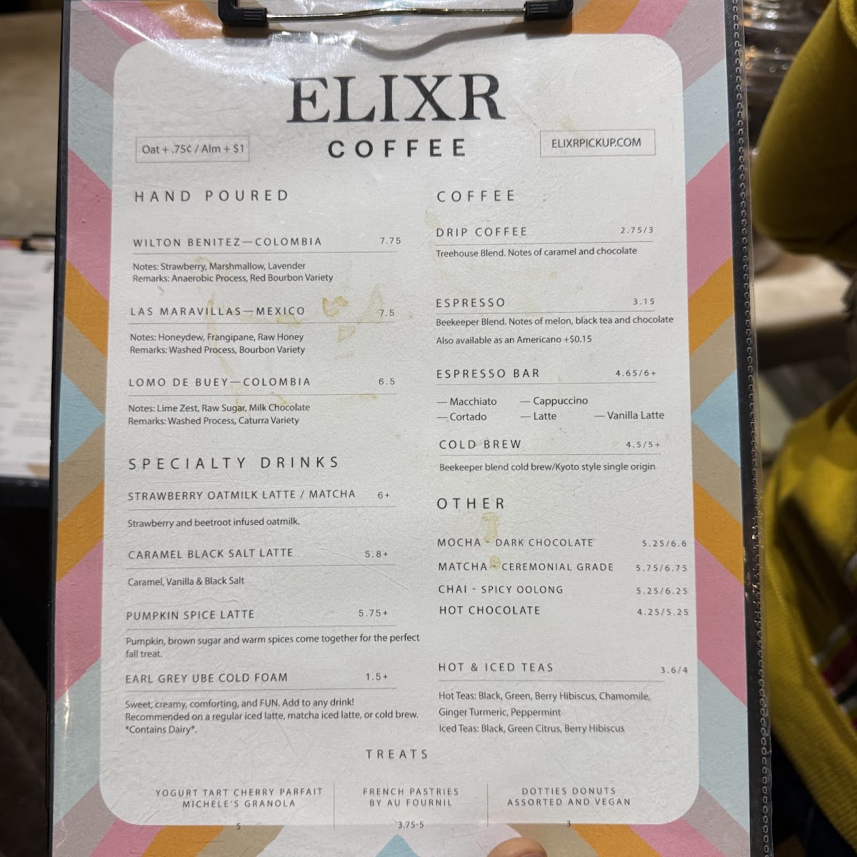 Elixr Coffee Roasters Menu - Image 2