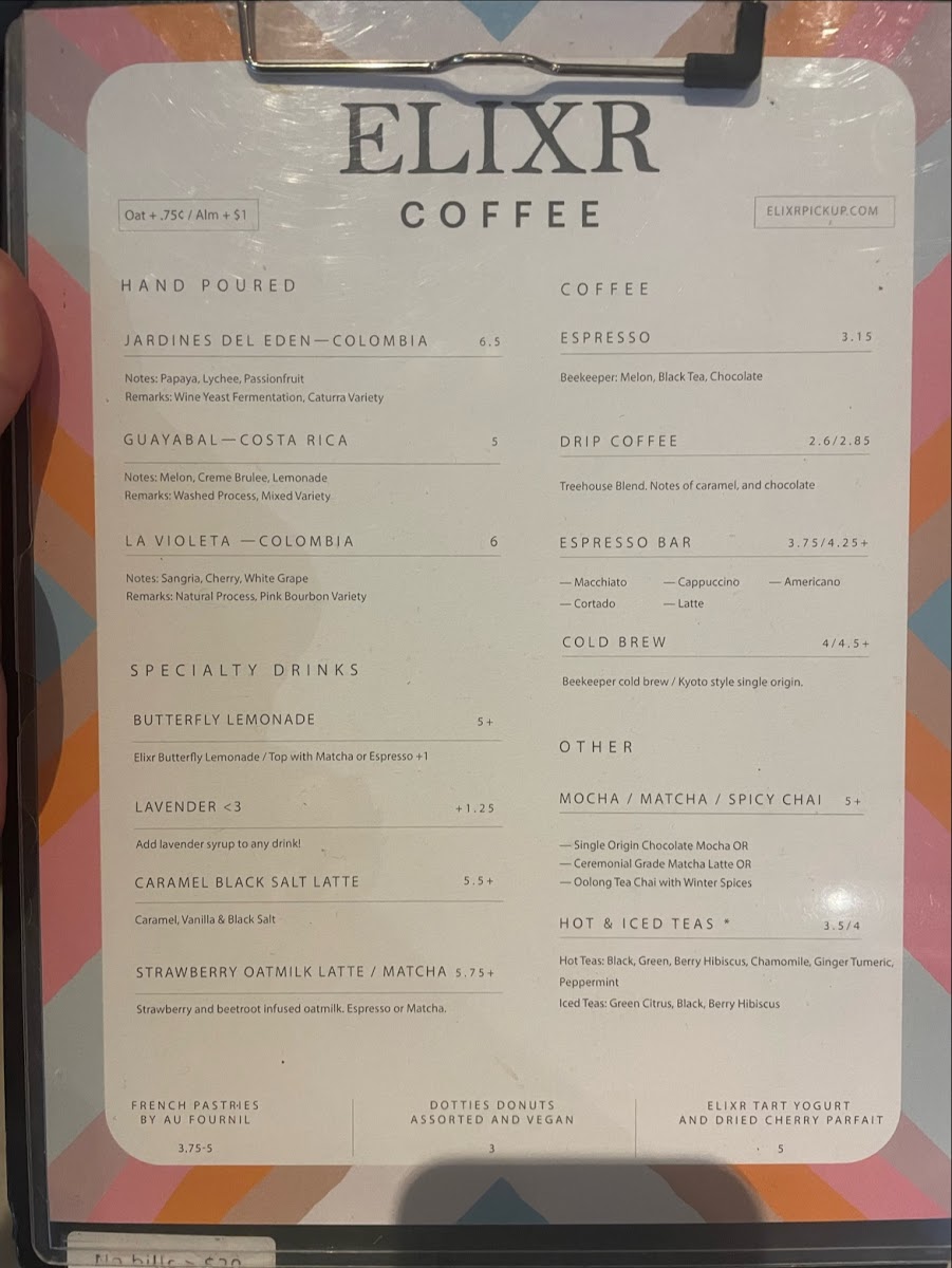 Elixr Coffee Roasters Menu - Image 3