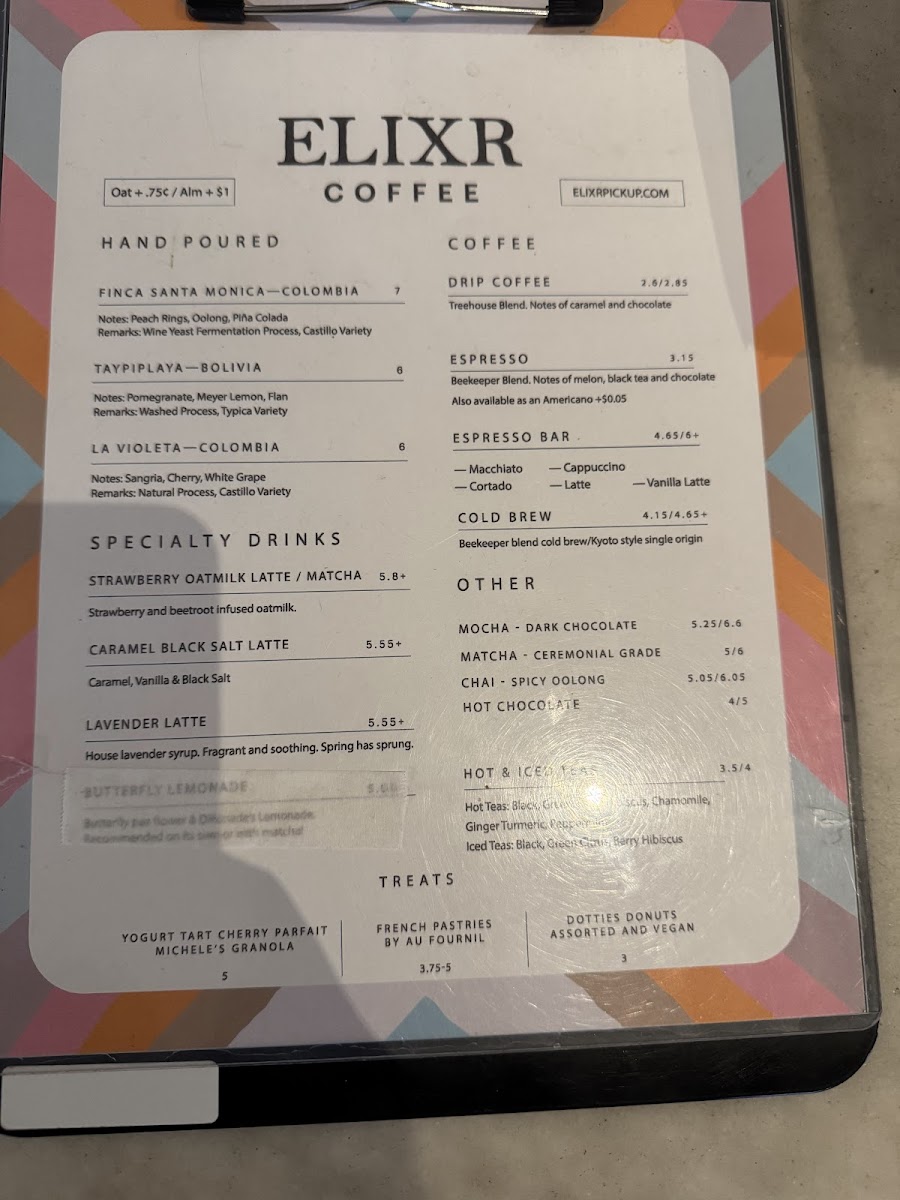 Elixr Coffee Roasters Menu - Image 6